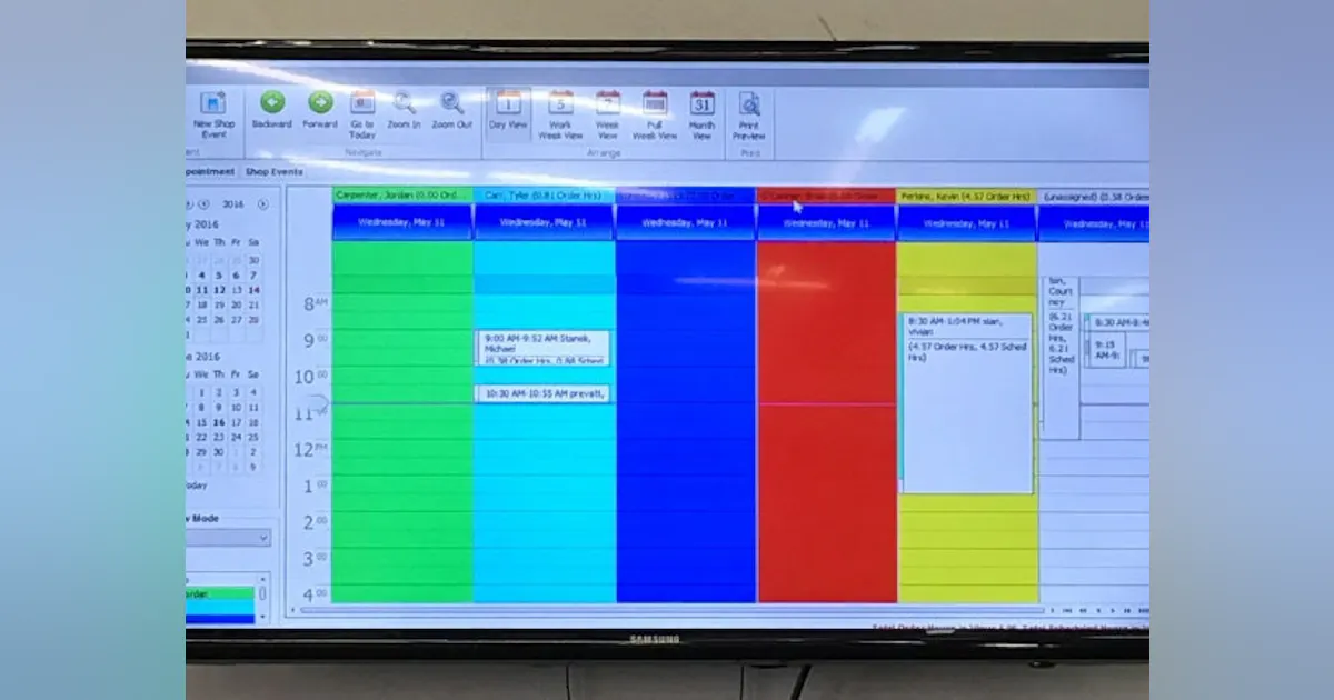 Schedule Computer Store 2 A Shop Schedule Display to Organize Workflow | August 01, 2016 ...