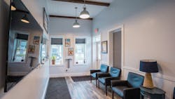 The interior of the shop further advances the beach house theme of the shop, which is situated on the coast of Connecticut. The interior of the shop further advances the beach house theme of the shop, which is situated on the coast of Connecticut.