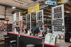 The auto parts store inside Topel's Service Center. The auto parts store inside Topel's Service Center.