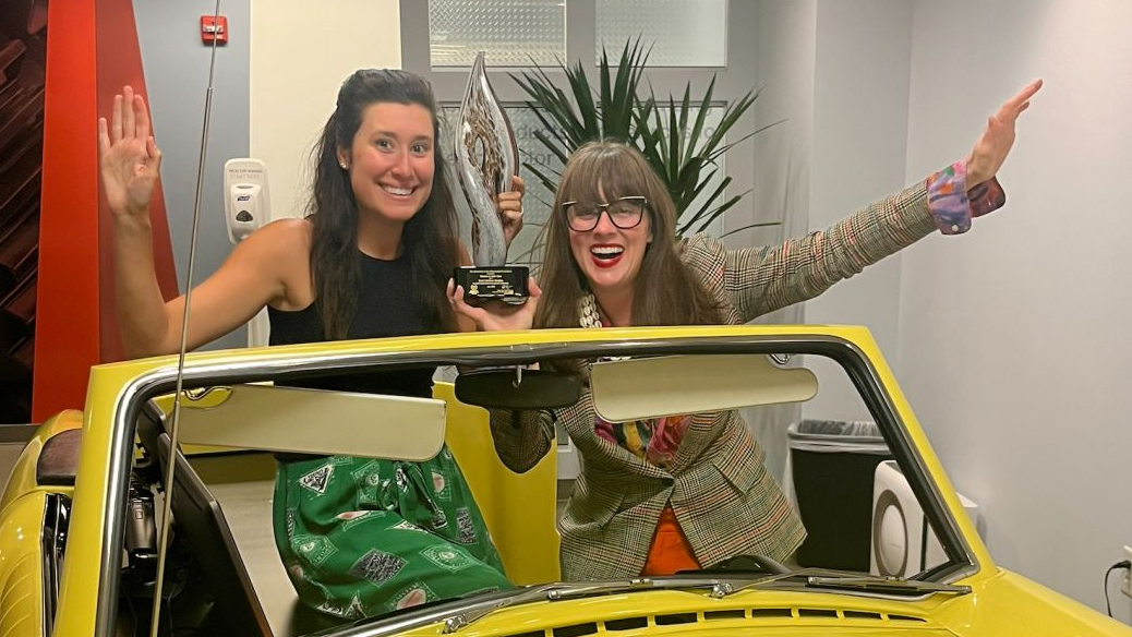 Elle Lawhead of Auto Care Association and Jessica Toliuszis, WiAC chair of Highline Warren.