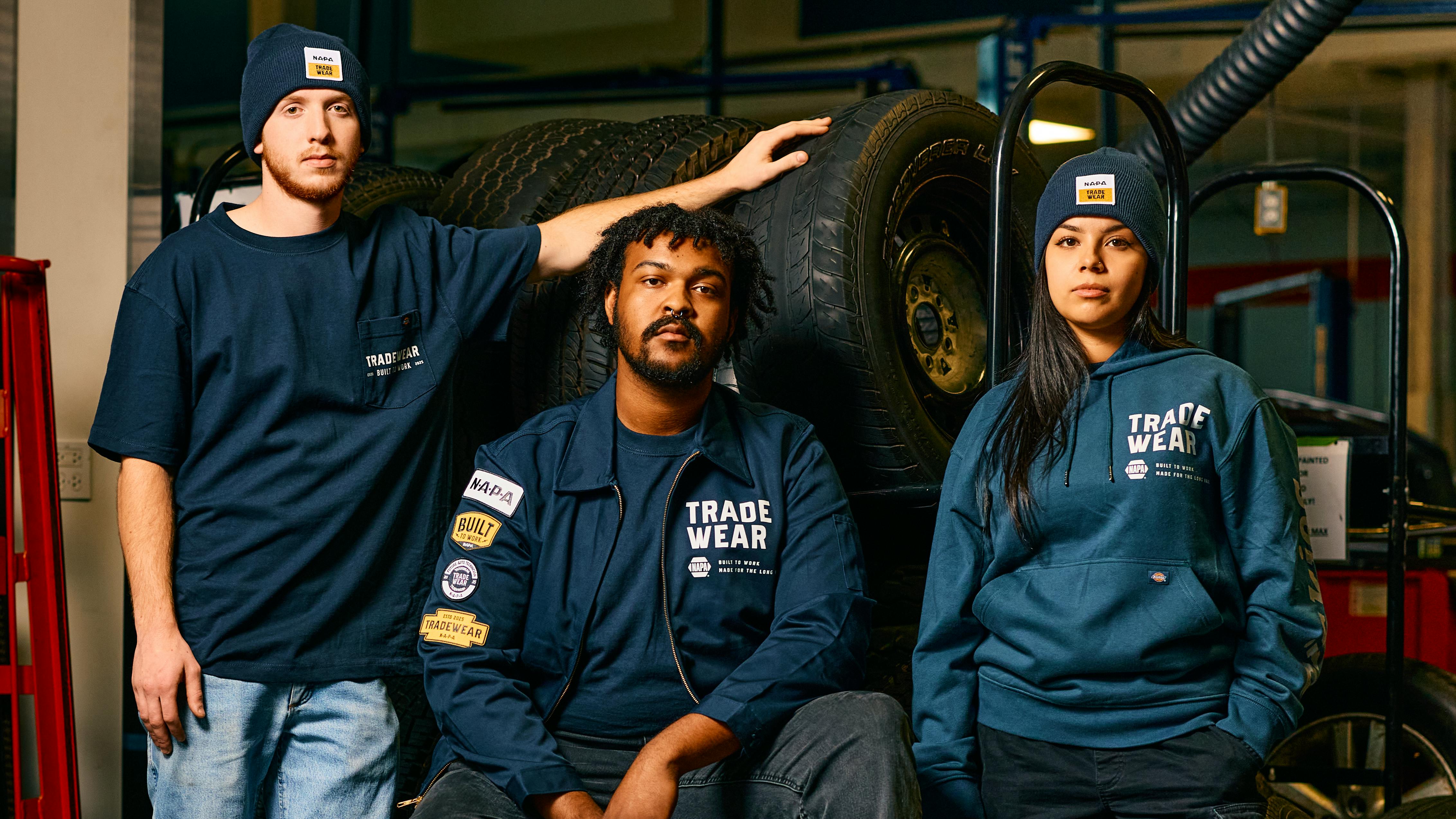 NAPA teamed up with real automotive technician students at the Universal Technical Institute in Illinois to model the exclusive workwear line.