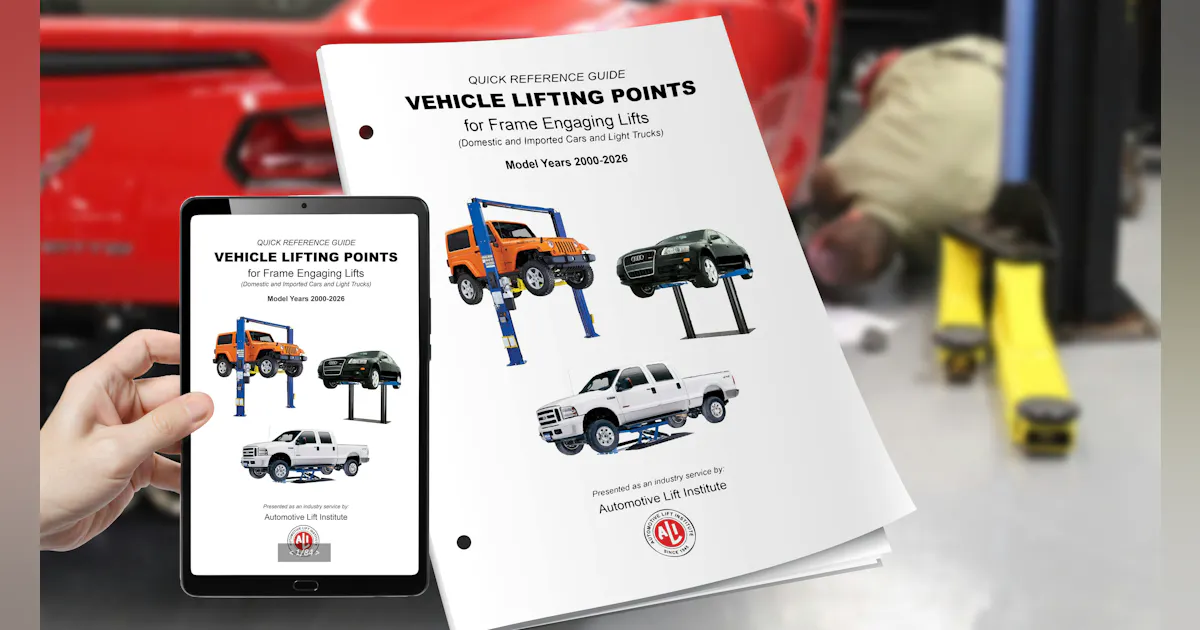 2 Post Lift Points Guide.pdf Automotive Lift Institute Releases 2026 Lifting Points Guide for Safe ...