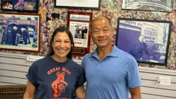 New York Senator John Liu visited Great Bear to mark the auto shop's 93rd anniversary. He's pictured here with shop owner Audra Fordin.